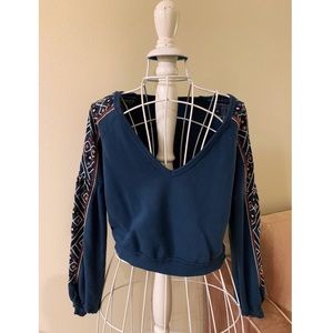 Free People Embroidered Sweatshirt